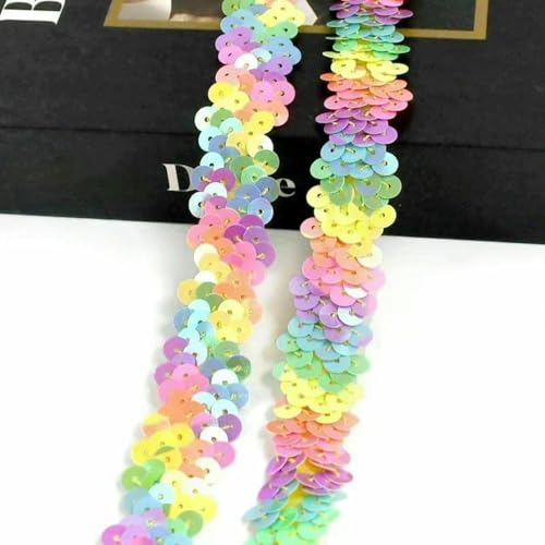 2–20 m, 2 cm, Pailletten-Spitzenstoff, elastisches Band für Tanzkleider, Dekoration, Spitzenbesätze, Stretchband, Kleidungsbesatz, Band, DIY-Zubehör, farbig, 2 cm, 10 Meter von BSGUZ