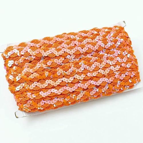 2–20 m Pailletten-Spitzenstoffbesatz für Hochzeitsdekoration, Glitzerband, Bühnenkostüm, Tanzkleid, Kleidungsstück, DIY, handgefertigtes Nähzubehör, 02Orange, 15 mm, 5 Meter 2–20 m Pailletten-Spitzenstoffbesatz für Hochzeitsdekoration, Glitzerband, Bühnenkostüm, Tanzkleid, Kleidungsstück, DIY, handgefertigtes Nähzubehör, 02Orange, 15 mm, 5 Meter von BSGUZ