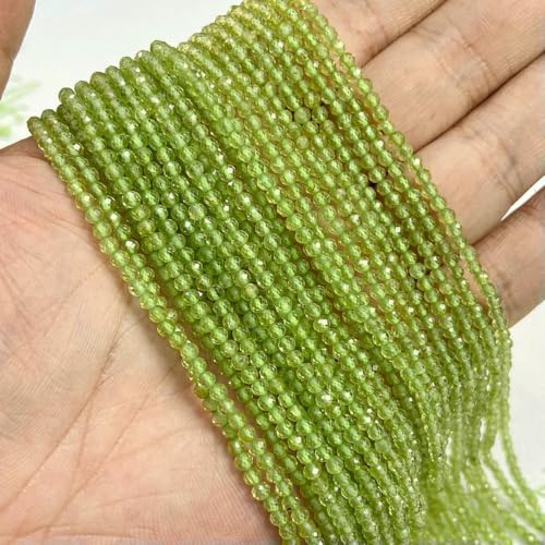 2 3 4 mm 15,5" Kleine winzige grüne natürliche Türkis-Jade-Achat-Quarz-Amazonit-Steinperlen Lose Abstandsperlen Zubehör DIY-Nr. 8 Peridots-4,0 mm Ca. 95 Stück von BSGUZ