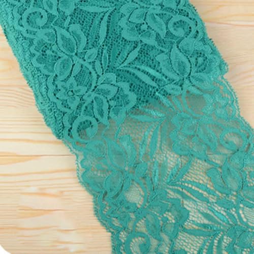 2 Meter/Los, 15 cm, weich, elastisch, dehnbar, Spitzenbesatz, DIY-Kleidung, Kleid, Unterwäsche, Stoff, Bastelmaterial, weiß, schwarzes Spitzenband, dunkelgrün, 15 cm breit 2 Meter/Los, 15 cm, weich, elastisch, dehnbar, Spitzenbesatz, DIY-Kleidung, Kleid, Unterwäsche, Stoff, Bastelmaterial, weiß, schwarzes Spitzenband, dunkelgrün, 15 cm breit von BSGUZ