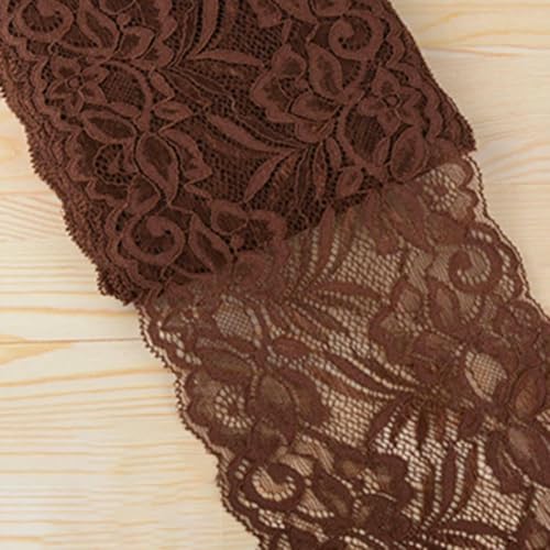 2 Meter/Los, 15 cm, weich, elastisch, dehnbar, Spitzenbesatz, DIY-Kleidung, Kleid, Unterwäsche, Stoff, Bastelmaterial, weiß-schwarzes Spitzenband, dunkler Kaffee, 15 cm breit 2 Meter/Los, 15 cm, weich, elastisch, dehnbar, Spitzenbesatz, DIY-Kleidung, Kleid, Unterwäsche, Stoff, Bastelmaterial, weiß-schwarzes Spitzenband, dunkler Kaffee, 15 cm breit von BSGUZ