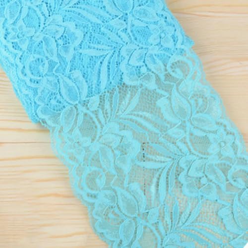 2 Meter/Los 15 cm weicher, elastischer, dehnbarer Spitzenbesatz, DIY-Kleidung, Kleid, Unterwäsche, Stoff, Bastelmaterial, weiß-schwarzes Spitzenband, hellblau, 15 cm breit 2 Meter/Los 15 cm weicher, elastischer, dehnbarer Spitzenbesatz, DIY-Kleidung, Kleid, Unterwäsche, Stoff, Bastelmaterial, weiß-schwarzes Spitzenband, hellblau, 15 cm breit von BSGUZ