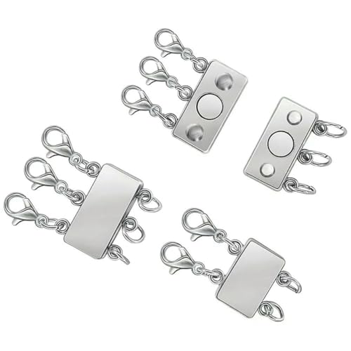 2 Stück mehrsträngige Halsketten-Schicht-Karabinerverschluss, Schiebemagnet, Rohrverbinder, Verschlüsse, Magnettrenner für die Herstellung von Armbändern und Schmuck, Magnetverschluss 2 Stück mehrsträngige Halsketten-Schicht-Karabinerverschluss, Schiebemagnet, Rohrverbinder, Verschlüsse, Magnettrenner für die Herstellung von Armbändern und Schmuck, Magnetverschluss von BSGUZ