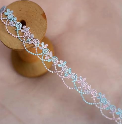 2 Yards/Los, farbenfroher, hochwertiger, mit Blumen bestickter Spitzenstoff, wasserlöslicher Spitzenbesatz, DIY-Nähen, handgefertigte Bastelbänder, Süßigkeiten 2 Yards/Los, farbenfroher, hochwertiger, mit Blumen bestickter Spitzenstoff, wasserlöslicher Spitzenbesatz, DIY-Nähen, handgefertigte Bastelbänder, Süßigkeiten von BSGUZ