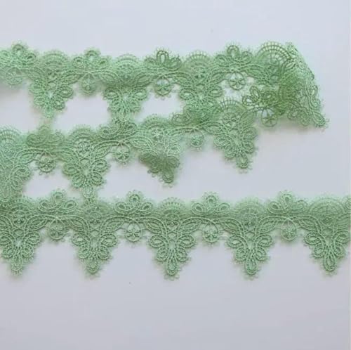 2 Yards Hohlblumen-Stickerei Schwarz Weiß Burgunder Blau Spitzenband DIY Bekleidung Nähstoff Wasserlösliches Spitzenband-Grün-2 Yards von BSGUZ