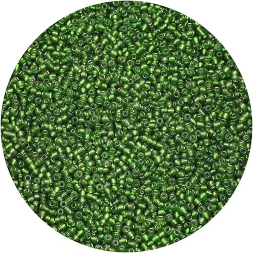 2 mm, 1500 Stück, 18 g, silberfarbene Innenseite, Rocailles-Perlen aus Glas, Bastelperlen für Armbänder, Halsketten, Ringe, zum Basteln von Rocailles-Perlen für Kunsthandwerk, Armeegrü 2 mm, 1500 Stück, 18 g, silberfarbene Innenseite, Rocailles-Perlen aus Glas, Bastelperlen für Armbänder, Halsketten, Ringe, zum Basteln von Rocailles-Perlen für Kunsthandwerk, Armeegrü von BSGUZ
