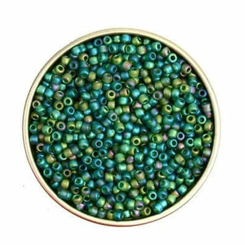 2 mm matte, plattierte, farbenfrohe tschechische Glasperlen zur Schmuckherstellung, Rocailles-Perlen, Charms, Rondelle-Abstandshalter, DIY-Bastelperlen, Bijoux-MH08-ca. 2200 Stück, 20 von BSGUZ
