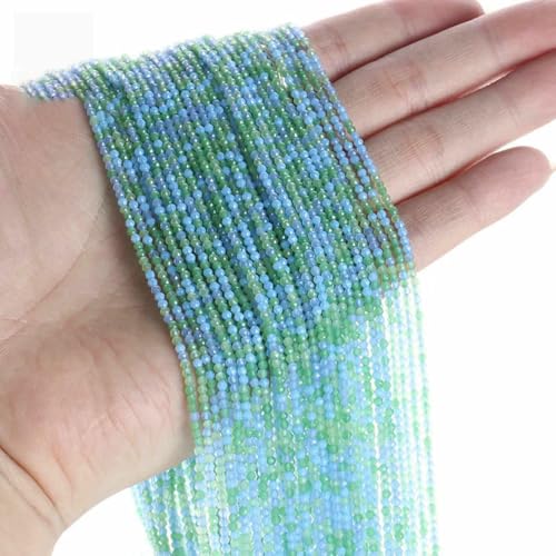 2 mm neue Kristallperlen, kleine facettierte lose Glas-Abstandsperlen zur Schmuckherstellung, Armband, DIY-Zubehör-MH-2-2 mm (5 Stränge) von BSGUZ