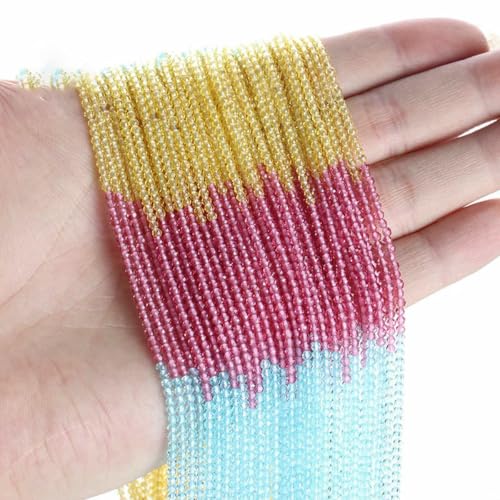 2 mm neue Kristallperlen, kleine facettierte lose Glas-Abstandsperlen zur Schmuckherstellung, Armband-DIY-Zubehör-3Y-4-2 mm (5 Stränge) von BSGUZ