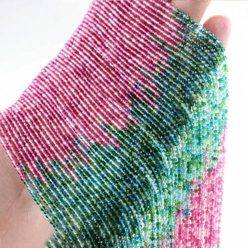 2 mm neue Kristallperlen, kleine facettierte lose Glas-Abstandsperlen zur Schmuckherstellung, Armband-DIY-Zubehör-A-1–2 mm (10 Stränge) von BSGUZ