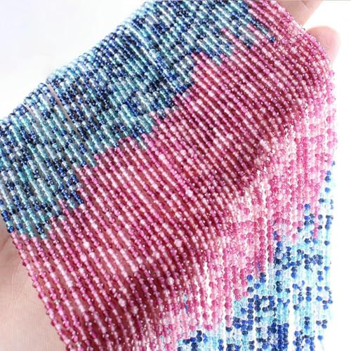 2 mm neue Kristallperlen, kleine facettierte lose Glas-Abstandsperlen zur Schmuckherstellung, Armband-DIY-Zubehör-G-7-2 mm (10 Stränge) von BSGUZ