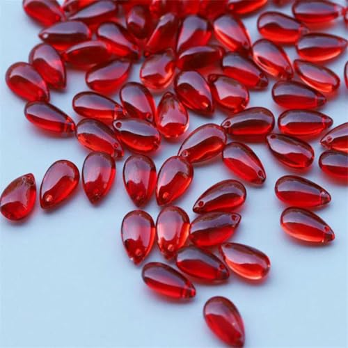 20/40 Stück glatte Glas-Wassertropfen, Tropfenform, Lampwork-Kristall-Charm-Perlen für die Schmuckherstellung, DIY-Armband, Halskettenzubehör, 1–40 Stück von BSGUZ