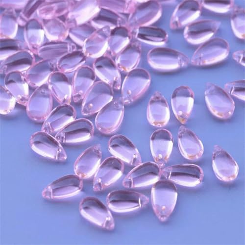 20/40 Stück glatte Glas-Wassertropfen, Tropfenform, Lampwork-Kristall-Charm-Perlen für die Schmuckherstellung, DIY-Armband, Halskettenzubehör, 2–40 Stück von BSGUZ