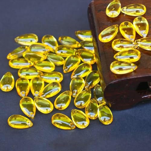 20/40 Stück glatte Glas-Wassertropfen, Tropfenform, Lampwork-Kristall-Charm-Perlen für die Schmuckherstellung, DIY-Armband, Halskettenzubehör, 4–20 Stück von BSGUZ