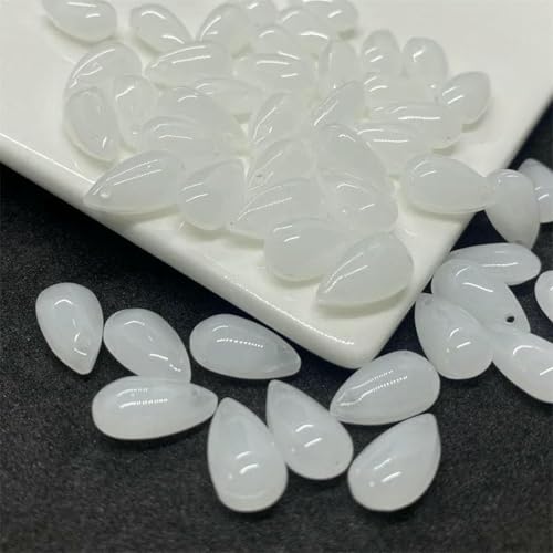 20/40 Stück glatte Glas-Wassertropfen, Tropfenform, Lampwork-Kristall-Charm-Perlen für die Schmuckherstellung, DIY-Armband, Halskettenzubehör, 5–40 Stück von BSGUZ