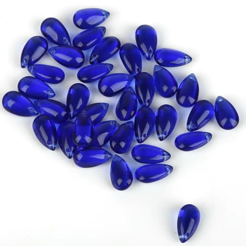 20/40 Stück glatte Glas-Wassertropfen, Tropfenform, Lampwork-Kristall-Charm-Perlen für die Schmuckherstellung, DIY-Armband, Halskettenzubehör, 9–40 Stück von BSGUZ