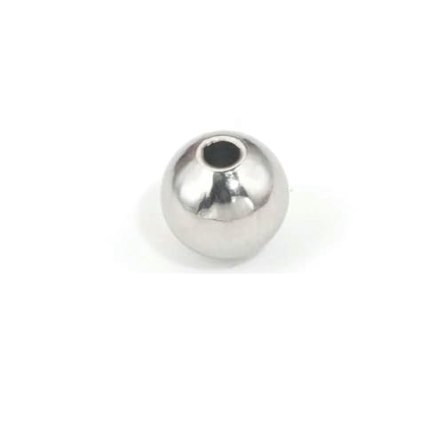 20–100 Stück 3 4 5 6 8 mm Edelstahl-Abstandshalterperlen, runde Kugelanhänger, lose Rocailles-Perlen für DIY-Armbänder, Schmuckherstellung, Zubehör, Stahl, 30 Stück, 6 mm von BSGUZ