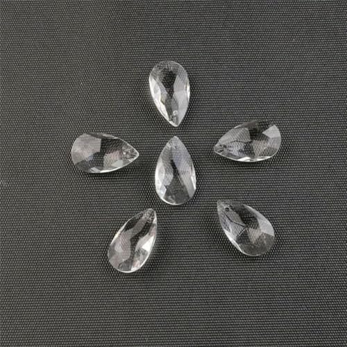 20 Stück/Los Glastropfenperlen 13 x 22 mm Kristalltropfenanhänger für die DIY-Herstellung von Damen-Charm-Ohrring-Schmuckzubehör-WEISS von BSGUZ
