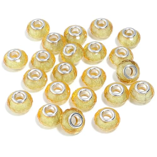 20 Stück/Los Harz-Facettenperlen 14,0 mm Farbe Großes Loch Abstandsperlen für die Schmuckherstellung DIY Armband Halskette Charms Zubehör-Gelb 20 Stück/Los Harz-Facettenperlen 14,0 mm Farbe Großes Loch Abstandsperlen für die Schmuckherstellung DIY Armband Halskette Charms Zubehör-Gelb von BSGUZ