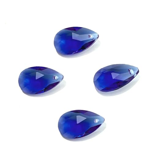 20 Stück/Los Lampwork-Glasperlen in Tropfenform, rot, 13 x 22 mm, Kristallbirnen-Anhänger für DIY-Schmuckherstellung, Halsketten, Bastelbedarf, tiefblau von BSGUZ
