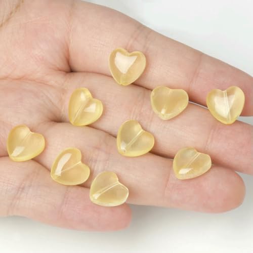 20 Stück 12 x 12 mm Charms in Herzform, gemischte Farben, Lampwork-Perlen, Glasperlen für DIY-Armbänder, Schmuckherstellung, Zubehör, gelb, 20 Stück 20 Stück 12 x 12 mm Charms in Herzform, gemischte Farben, Lampwork-Perlen, Glasperlen für DIY-Armbänder, Schmuckherstellung, Zubehör, gelb, 20 Stück von BSGUZ