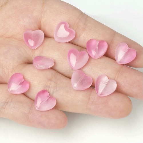 20 Stück 12 x 12 mm Charms in Herzform, gemischte Farben, Lampwork-Perlen, Glasperlen für DIY-Armbänder, Schmuckherstellung, Zubehör – Farbverlauf Pink – 20 Stück 20 Stück 12 x 12 mm Charms in Herzform, gemischte Farben, Lampwork-Perlen, Glasperlen für DIY-Armbänder, Schmuckherstellung, Zubehör – Farbverlauf Pink – 20 Stück von BSGUZ