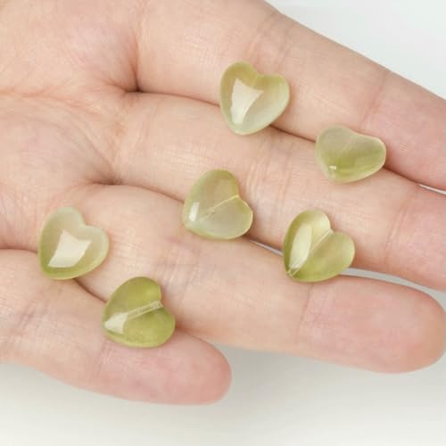 20 Stück 12 x 12 mm Charms in Herzform, gemischte Farben, Lampwork-Perlen, Glasperlen für DIY-Armbänder, Schmuckherstellung, Zubehör – Farbverlauf grün – 20 Stück 20 Stück 12 x 12 mm Charms in Herzform, gemischte Farben, Lampwork-Perlen, Glasperlen für DIY-Armbänder, Schmuckherstellung, Zubehör – Farbverlauf grün – 20 Stück von BSGUZ