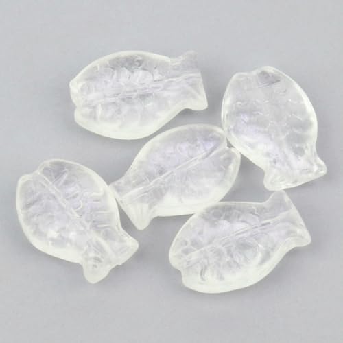 20 Stück 14 x 10 mm Charms Fischform Perlen Tschechische Glas Lampwork Perlen für Schmuckherstellung DIY Ohrring Armbandherstellung-ab Farbe-20 Stück von BSGUZ
