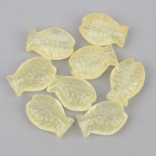 20 Stück 14 x 10 mm Charms Fischform Perlen Tschechische Glas Lampwork Perlen für Schmuckherstellung DIY Ohrring Armbandherstellung-gelb-20 Stück von BSGUZ