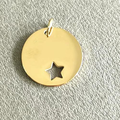 20 Stück 20 mm Edelstahl rund hohl fünfzackigen Stern Charms Anhänger DIY Ohrringe Halskette Armband Schmuckherstellung Zubehör-4 von BSGUZ