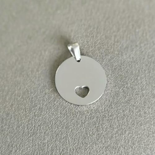 20 Stück 304 Edelstahl-ID-Tags, 20 mm, rund, hohl, Herz-Tags, Army-Tag-Anhänger, Halskette, Schmuck-4 von BSGUZ
