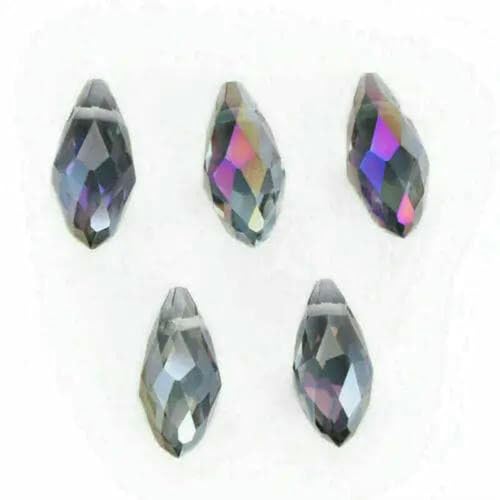 20 Stück 6 x 12 mm Basteln Schmuckherstellung Lose Perlen Tropfenförmige facettierte Charms DIY Finden Anhänger Abstandshalter Glasperlen Tropfen-Halblila Hell von BSGUZ