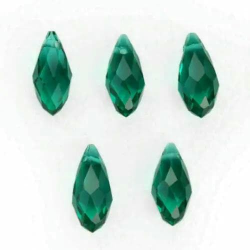 20 Stück 6 x 12 mm Basteln Schmuckherstellung Lose Perlen Tropfenförmige facettierte Charms DIY Finden Anhänger Abstandshalter Glasperlen Tropfen-Pfauengrün von BSGUZ