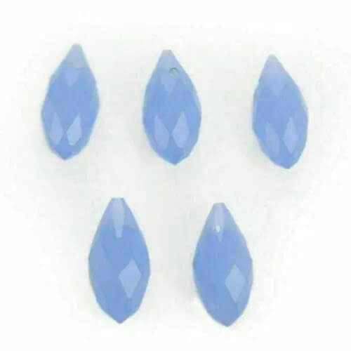20 Stück 6 x 12 mm Basteln Schmuckherstellung Lose Perlen Tropfenförmige facettierte Charms DIY Finden Anhänger Spacer Glasperlen Tropfen-Hellblauer Jade von BSGUZ