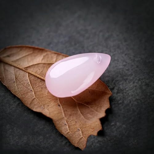 20 Stück 7 x 14,0 mm Wassertropfen-Glasperlen mit Loch, Tropfen-Glas-Charm-Anhänger, Perle für DIY-Schmuckherstellung, Zubehör, Rosa Jade von BSGUZ