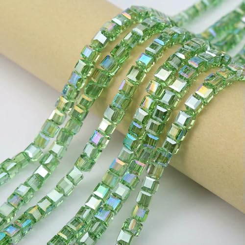 20 Stück 8 mm Würfel, quadratisch, facettierte Glaskristallperlen zur Schmuckherstellung, lose Glasperlen, DIY-Armband, Abstandshalter, Würfelperle, Großhandel, 10–8 mm (20 Stück) von BSGUZ