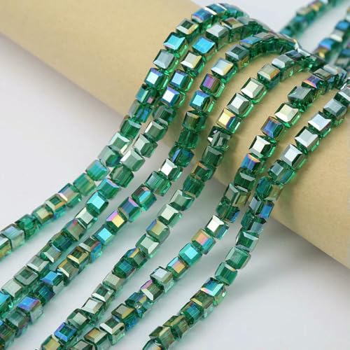 20 Stück 8 mm Würfel, quadratisch, facettierte Glaskristallperlen zur Schmuckherstellung, lose Glasperlen, DIY-Armband, Abstandshalter, Würfelperle, Großhandel, 11–8 mm (20 Stück) von BSGUZ