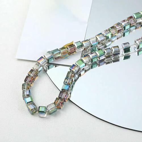 20 Stück 8 mm Würfel, quadratisch, facettierte Glaskristallperlen zur Schmuckherstellung, lose Glasperlen, DIY-Armband, Abstandshalter, Würfelperlen, Großhandel, 15–8 mm (20 Stück) von BSGUZ