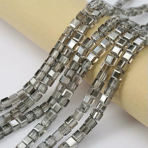 20 Stück 8 mm Würfel, quadratisch, facettierte Glaskristallperlen zur Schmuckherstellung, lose Glasperlen, DIY-Armband, Abstandshalter, Würfelperlen, Großhandel, 6–8 mm (20 Stück) von BSGUZ