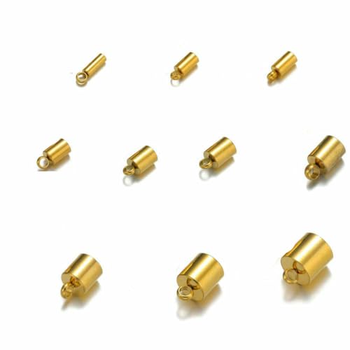 20 Stück Edelstahl-Crimp-Endkappen, Lederkordeln, Endkappen, Perlenkappen, PVD-plattierte Goldverschlüsse, DIY-Schmuckherstellung, Zubehör, Gold, Loch 8 mm 20 Stück Edelstahl-Crimp-Endkappen, Lederkordeln, Endkappen, Perlenkappen, PVD-plattierte Goldverschlüsse, DIY-Schmuckherstellung, Zubehör, Gold, Loch 8 mm von BSGUZ