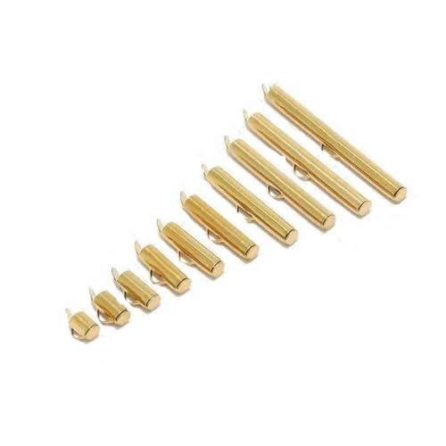 20 Stück Edelstahl-Schiebe-Endverschlussrohre, Schieber-Endkappen, Crimp-Endrohr für runde Rocailles-Perlen zur DIY-Schmuckherstellung, Gold, 40 mm 20 Stück Edelstahl-Schiebe-Endverschlussrohre, Schieber-Endkappen, Crimp-Endrohr für runde Rocailles-Perlen zur DIY-Schmuckherstellung, Gold, 40 mm von BSGUZ