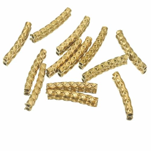 20 Stück Edelstahlrohre, Schmuck, goldfarben, lang, gebogen, Rohrperlen für Handarbeiten, Armbänder, DIY-Schmuck, Perlenkette, Halskette, Finding-G20 20 Stück Edelstahlrohre, Schmuck, goldfarben, lang, gebogen, Rohrperlen für Handarbeiten, Armbänder, DIY-Schmuck, Perlenkette, Halskette, Finding-G20 von BSGUZ