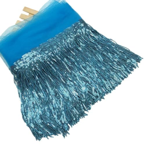 20 cm breite Pailletten-Quasten aus weichem Netz, Spitze, Hochzeit, DIY, Tanz, Kleidungszubehör, Spitzenbesatz, Band für Nähzubehör, Basteln, Blau, 91 cm, 1 Yard 20 cm breite Pailletten-Quasten aus weichem Netz, Spitze, Hochzeit, DIY, Tanz, Kleidungszubehör, Spitzenbesatz, Band für Nähzubehör, Basteln, Blau, 91 cm, 1 Yard von BSGUZ