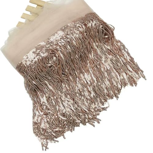 20 cm breite Pailletten-Quasten aus weichem Netz, Spitze, Hochzeit, DIY, Tanz, Kleidungszubehör, Spitzenbesatz, Band für Nähzubehör, Basteln, Champagnerfarbe, 91 cm, 1 Yard 20 cm breite Pailletten-Quasten aus weichem Netz, Spitze, Hochzeit, DIY, Tanz, Kleidungszubehör, Spitzenbesatz, Band für Nähzubehör, Basteln, Champagnerfarbe, 91 cm, 1 Yard von BSGUZ