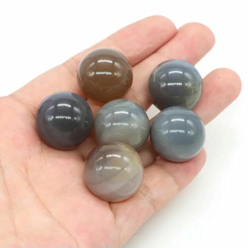 20 mm Naturstein, runde Kugel, Rosenquarz, nicht porös, Kristallperle, DIY-Edelsteinkugel für Halsketten, Armbänder, Schmuckherstellung, Großhandel, Grauer Achat, 5 Stück 20 mm Naturstein, runde Kugel, Rosenquarz, nicht porös, Kristallperle, DIY-Edelsteinkugel für Halsketten, Armbänder, Schmuckherstellung, Großhandel, Grauer Achat, 5 Stück von BSGUZ