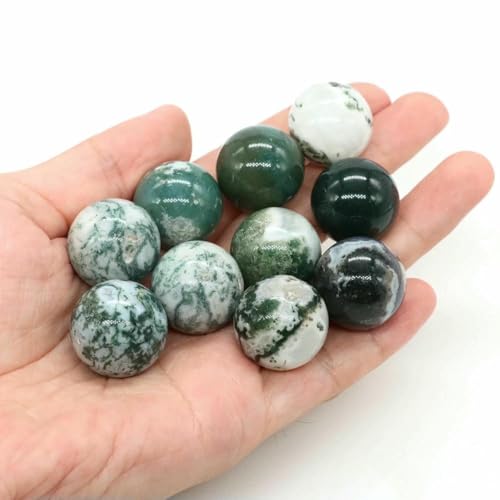 20 mm Naturstein, runde Kugel, Rosenquarz, nicht porös, Kristallperle, DIY-Edelsteinkugel für Halsketten, Armbänder, Schmuckherstellung, Großhandel, Moosachat, 1 Stück 20 mm Naturstein, runde Kugel, Rosenquarz, nicht porös, Kristallperle, DIY-Edelsteinkugel für Halsketten, Armbänder, Schmuckherstellung, Großhandel, Moosachat, 1 Stück von BSGUZ