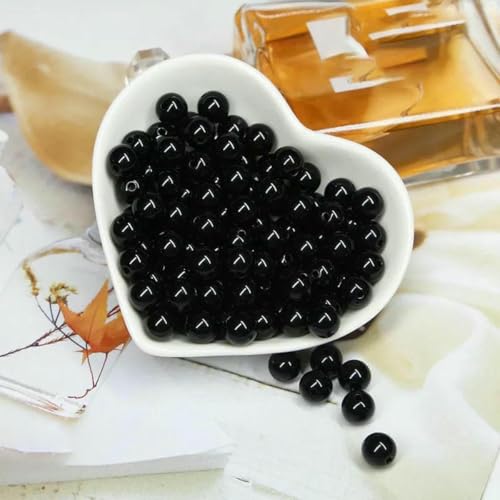 200/1000 Stück runde Acrylperlen, gemischte Farben, mehrfarbig, matt, runde Acrylperlen für Heimwerker, Halsketten, Armbandzubehör, Schwarz, 6 mm, 400 Stück 200/1000 Stück runde Acrylperlen, gemischte Farben, mehrfarbig, matt, runde Acrylperlen für Heimwerker, Halsketten, Armbandzubehör, Schwarz, 6 mm, 400 Stück von BSGUZ