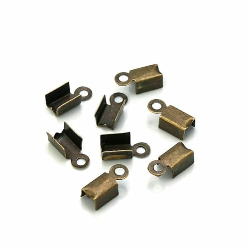 200 Stück/Los Quetschperlen, Buchtverschlüsse, Kordel-Endkappen, Schnurband, Lederclip, Faltverschluss für Schmuckherstellung, DIY-Halskettenverbinder, Antikbronze, 2,5 x 6 mm 200 Stück/Los Quetschperlen, Buchtverschlüsse, Kordel-Endkappen, Schnurband, Lederclip, Faltverschluss für Schmuckherstellung, DIY-Halskettenverbinder, Antikbronze, 2,5 x 6 mm von BSGUZ