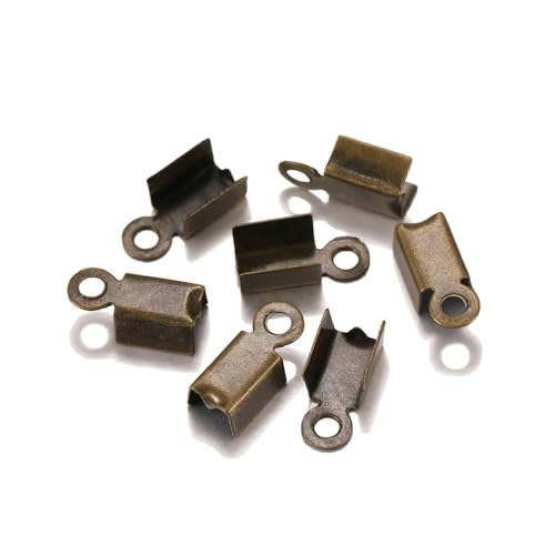 200 Stück/Packung Cove-Verschlüsse, Kordel-Endkappen, Schnurband, Lederclip, Spitze, Falt-Quetschperlen-Verbinder für Schmuckherstellung, DIY-Zubehör, Antikbronze, 3,5 x 200 Stück/Packung Cove-Verschlüsse, Kordel-Endkappen, Schnurband, Lederclip, Spitze, Falt-Quetschperlen-Verbinder für Schmuckherstellung, DIY-Zubehör, Antikbronze, 3,5 x von BSGUZ