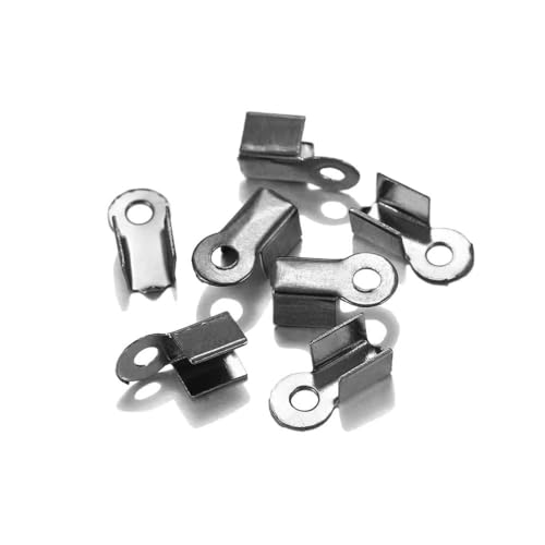 200 Stück/Packung Cove-Verschlüsse, Kordel-Endkappen, Schnurband, Lederclip, Spitze, Falt-Quetschperlen-Verbinder für die Schmuckherstellung, DIY-Zubehör, GunBlack, 3,5 200 Stück/Packung Cove-Verschlüsse, Kordel-Endkappen, Schnurband, Lederclip, Spitze, Falt-Quetschperlen-Verbinder für die Schmuckherstellung, DIY-Zubehör, GunBlack, 3,5 von BSGUZ